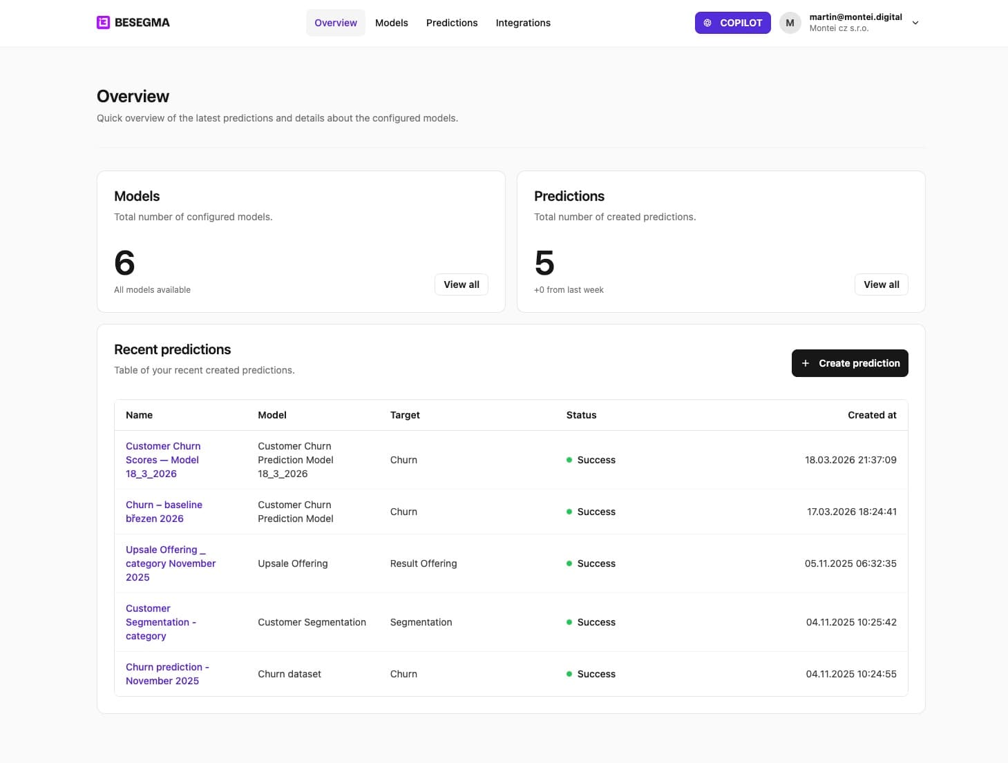 Besegma: AI Copilot for Predictive Analytics